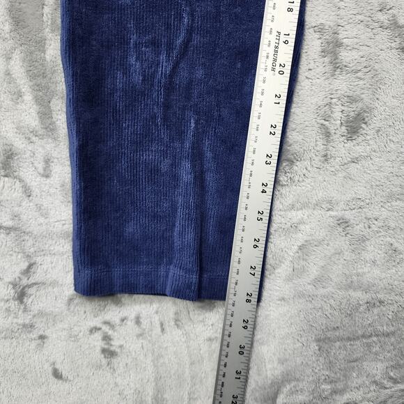 Lands End Pants Womens M Blue Stretch Corduroy Sport High Rise Pull On Casual - Picture 9 of 11